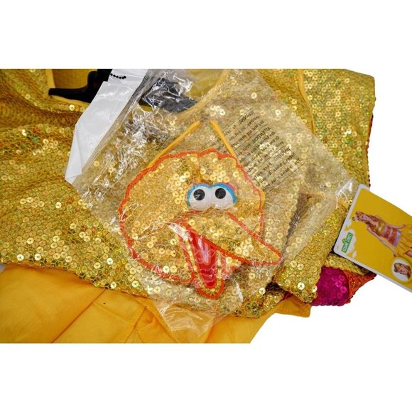 Sesame Street Womens Big Bird Costume Yellow Red Sequin Plus XL 18/20 New - Picture 6 of 6